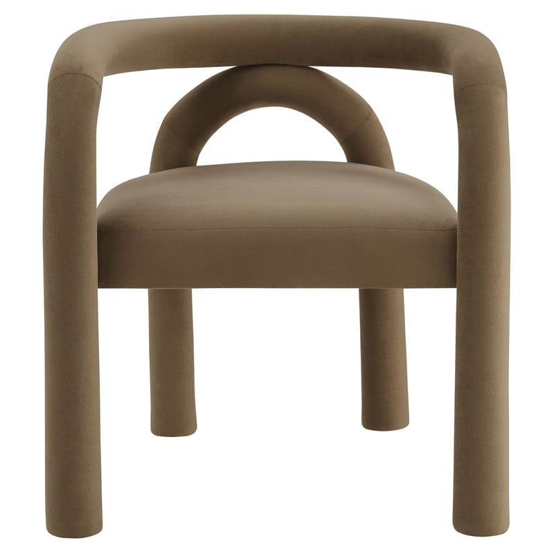 Modway Astrid Performance Velvet Upholstered Dining Chair in Camel
