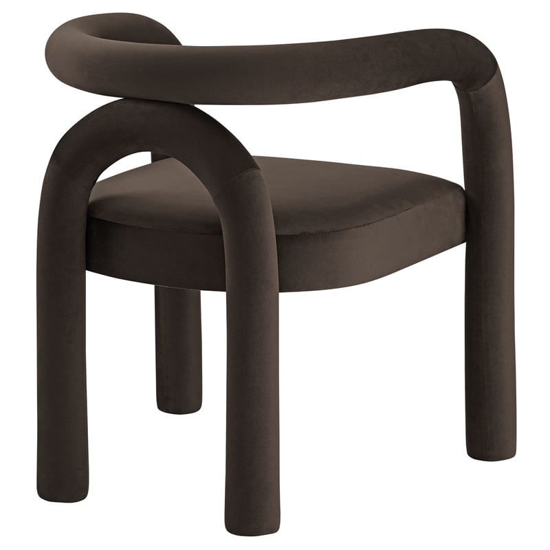 Modway Astrid Performance Velvet Upholstered Dining Chair in Cocoa
