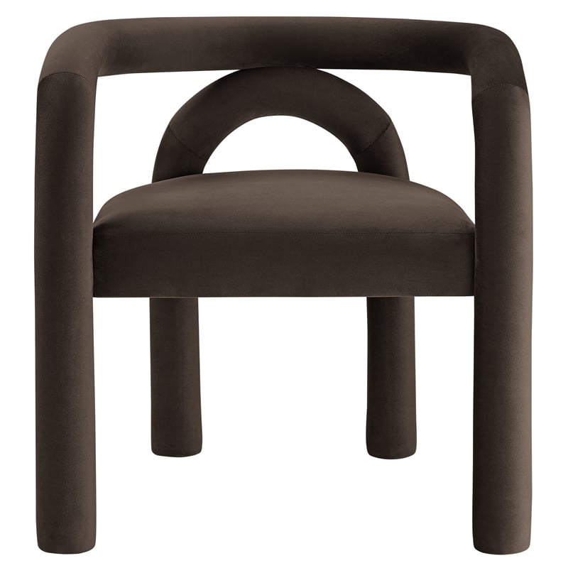 Modway Astrid Performance Velvet Upholstered Dining Chair in Cocoa