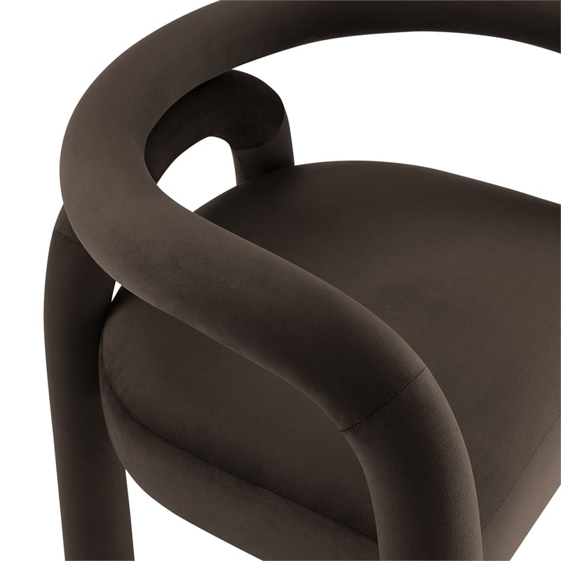 Modway Astrid Performance Velvet Upholstered Dining Chair in Cocoa