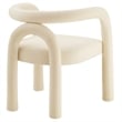Modway Astrid Performance Velvet Upholstered Dining Chair in Porcelain