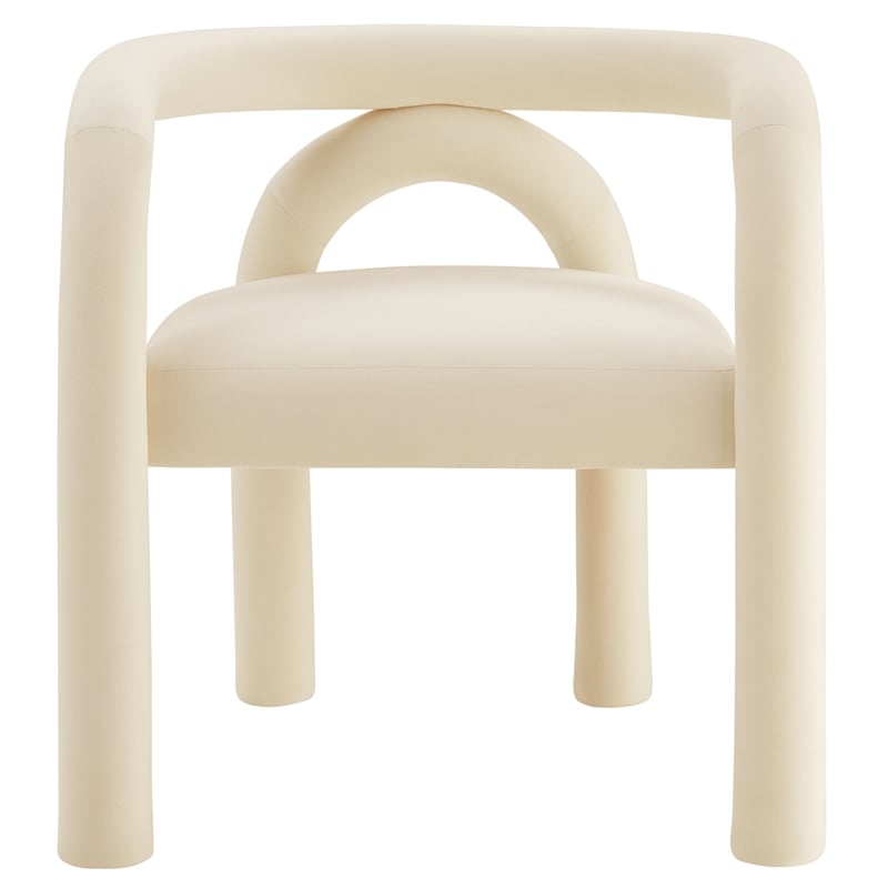 Modway Astrid Performance Velvet Upholstered Dining Chair in Porcelain