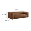 Modway Auren Vegan Leather Upholstered Sofa in Coffee