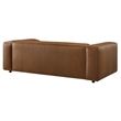 Modway Auren Vegan Leather Upholstered Sofa in Coffee