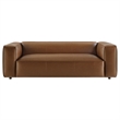 Modway Auren Vegan Leather Upholstered Sofa in Coffee