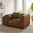 Modway Auren Vegan Leather Upholstered Armchair in Coffee