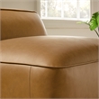 Modway Auren Vegan Leather Upholstered Modular Armless Chair in Camel