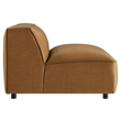 Modway Auren Vegan Leather Upholstered Modular Armless Chair in Camel