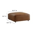 Modway Auren Vegan Leather Upholstered Ottoman in Coffee