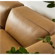 Modway Auren 3-Piece Vegan Leather Upholstered Loveseat with Ottoman in Camel
