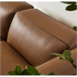 Modway Auren 3-Piece Vegan Leather Upholstered Loveseat with Ottoman in Coffee