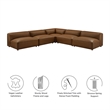 Modway Auren 5-Piece Leather Upholstered Sofa in Coffee