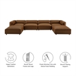 Modway Auren 6-Piece Leather Upholstered Sofa in Coffee