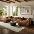 Modway Auren 6-Piece Leather Upholstered Sofa in Coffee