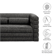 Modway Relle Channel Tufted Boucle Fabric Upholstered Loveseat in Charcoal
