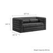 Modway Relle Channel Tufted Boucle Fabric Upholstered Loveseat in Charcoal