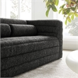 Modway Relle Channel Tufted Boucle Fabric Upholstered Loveseat in Charcoal
