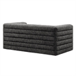 Modway Relle Channel Tufted Boucle Fabric Upholstered Loveseat in Charcoal