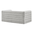 Modway Relle Channel Tufted Boucle Fabric Upholstered Loveseat in Newsprint