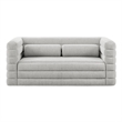 Modway Relle Channel Tufted Boucle Fabric Upholstered Loveseat in Newsprint