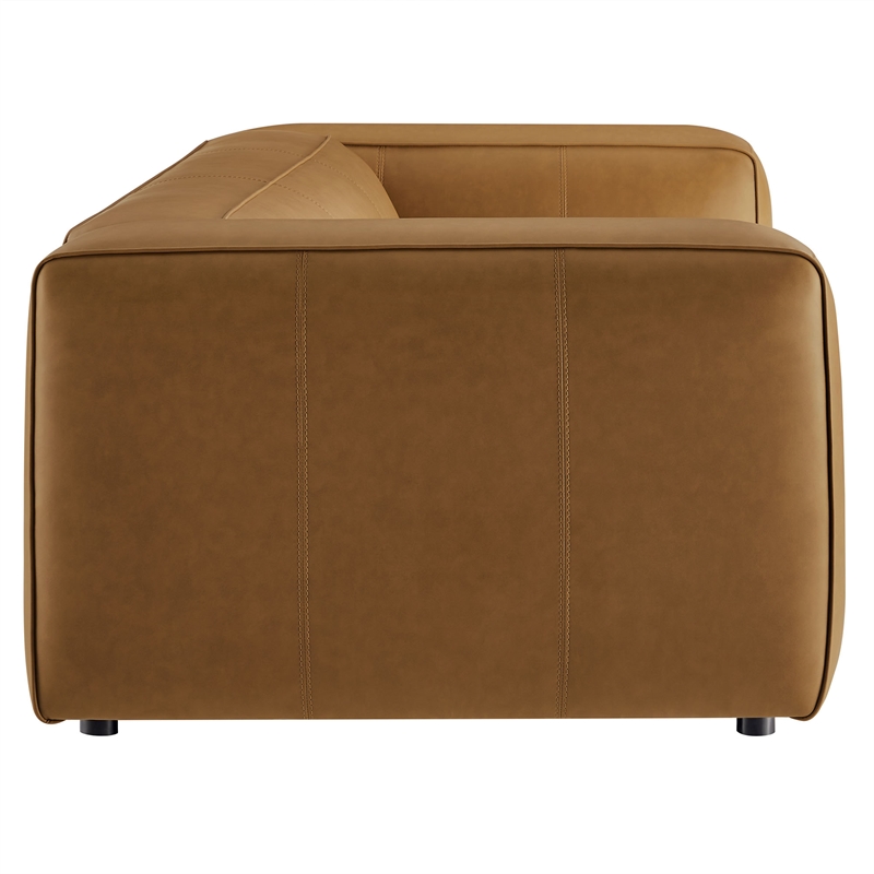 Auren Upholstered Vegan Leather Sofa in Camel