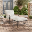 Modway Raya Powder-Coated Aluminum Lounge Chair and Ottoman in Ivory