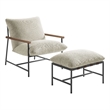 Modway Raya Powder-Coated Aluminum Lounge Chair and Ottoman in Ivory