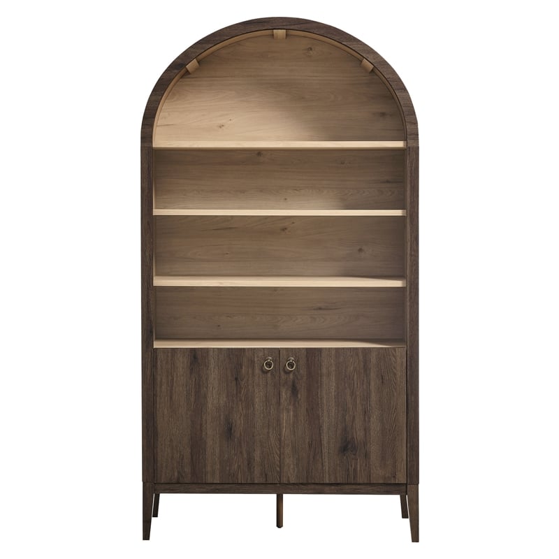 nolan storage display cabinet bookshelf in dark walnut