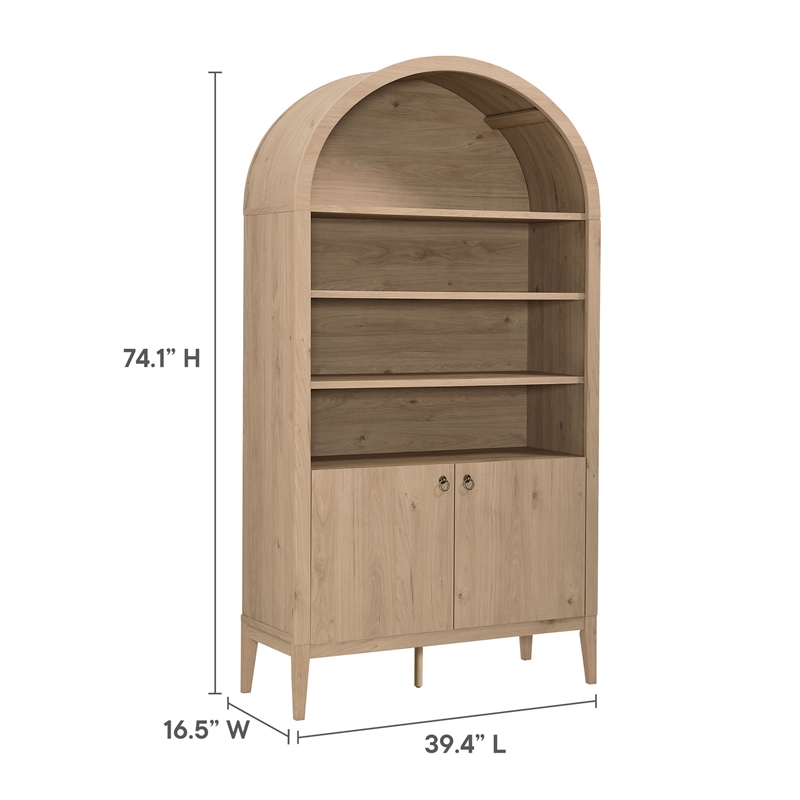 Nolan Storage Display Cabinet Bookshelf in Light Oak
