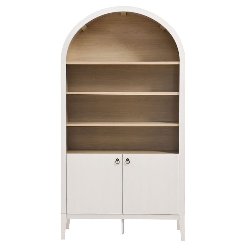 Nolan Storage Display Cabinet Bookshelf in Ivory