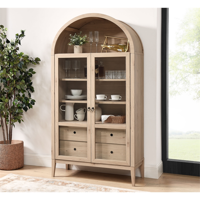 Nolan Storage Display Cabinet in Light Oak