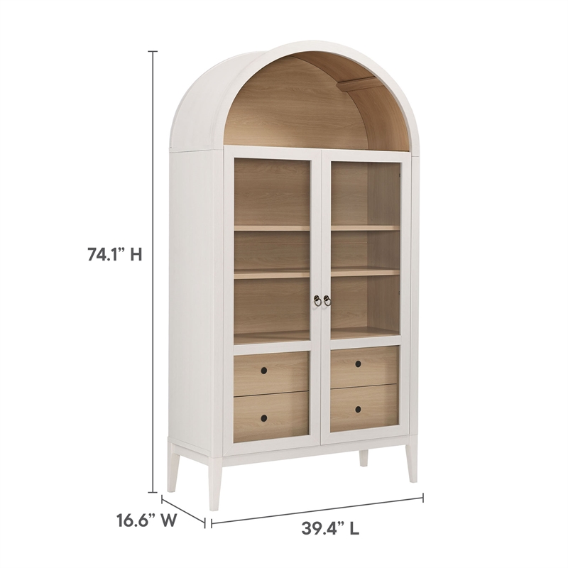 Nolan Storage Display Cabinet in Ivory Oak