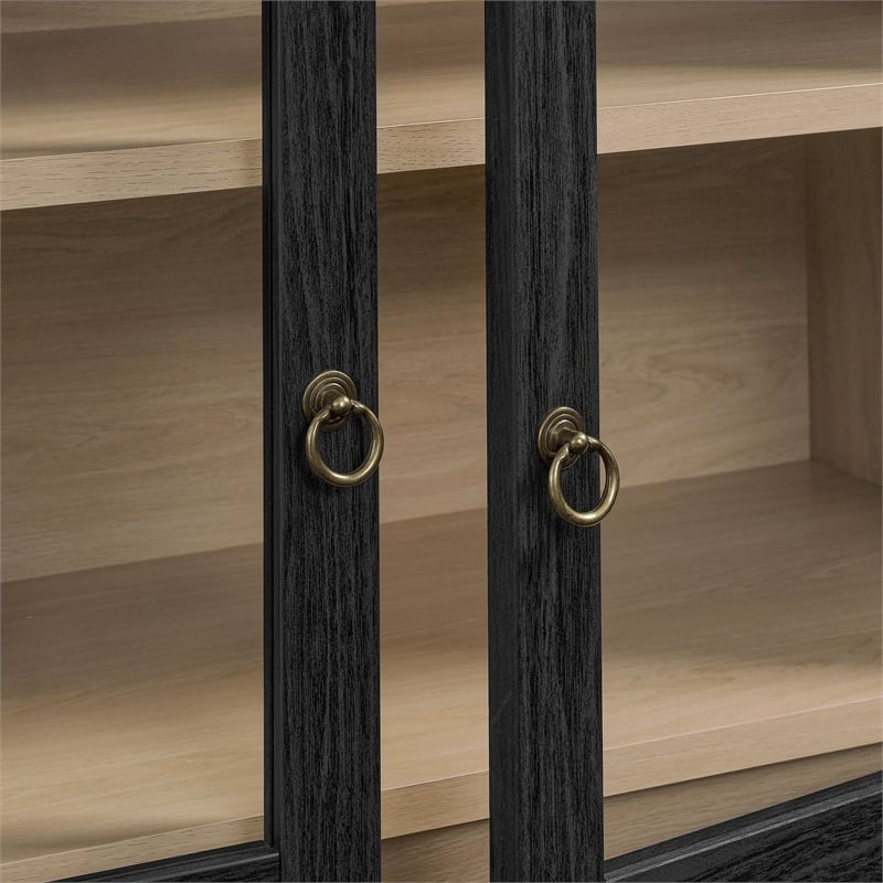 Nolan Storage Display Cabinet in Black Oak