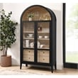 Nolan Storage Display Cabinet in Black Oak