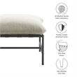 Modway Raya Nubby Boucle Fabric Cushion Ottoman in Ivory