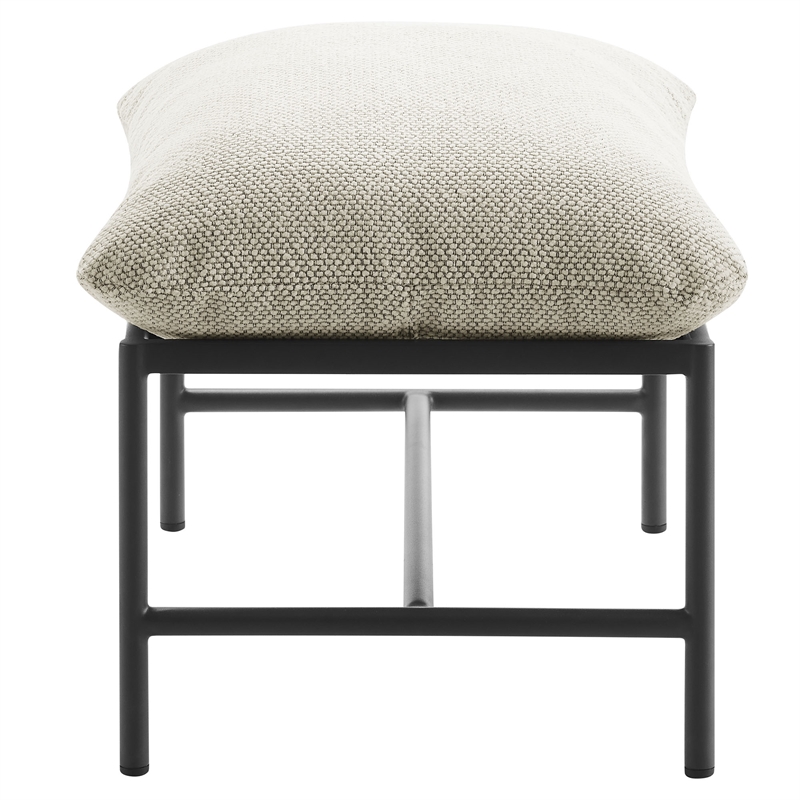 Modway Raya Nubby Boucle Fabric Cushion Ottoman in Ivory