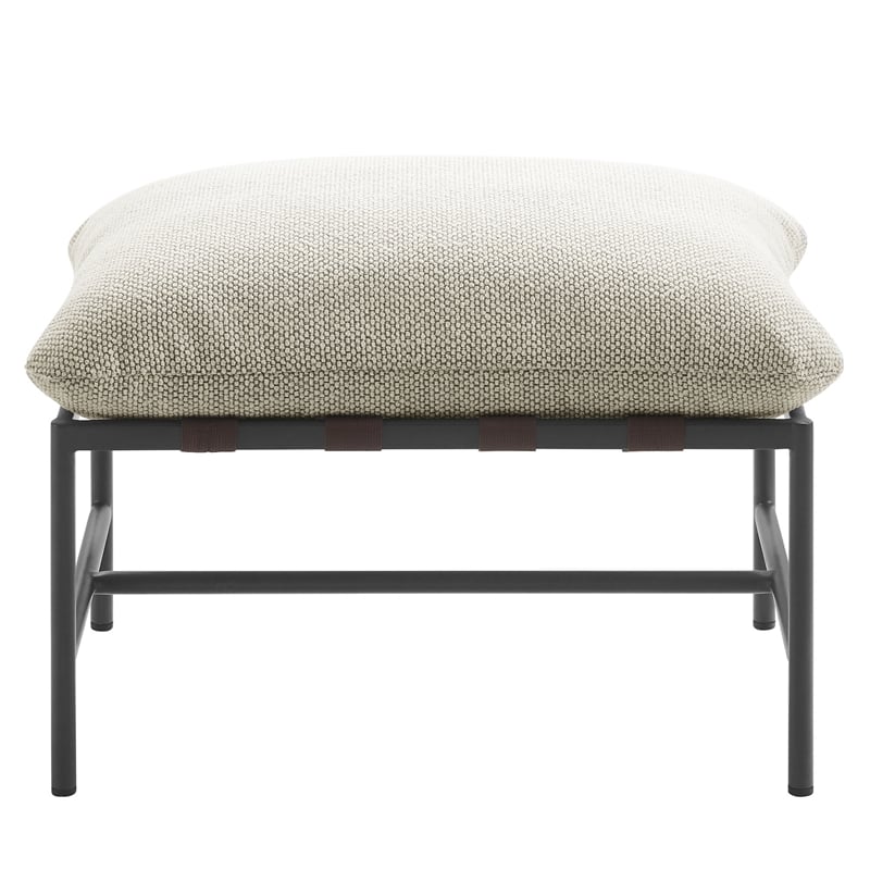 Modway Raya Nubby Boucle Fabric Cushion Ottoman in Ivory