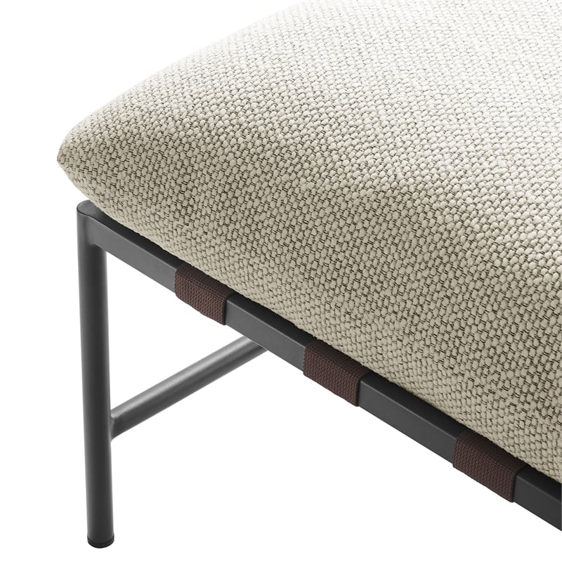 Modway Raya Nubby Boucle Fabric Cushion Ottoman in Ivory