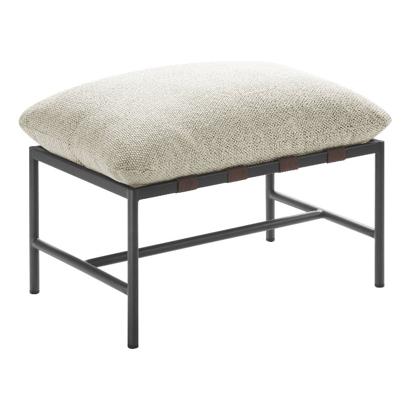 Modway Raya Nubby Boucle Fabric Cushion Ottoman in Ivory
