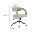 Modway Pinnacle Slub Weave Fabric Office Chair w/Rollerball Casters in Linen