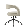 Modway Pinnacle Slub Weave Fabric Office Chair w/Rollerball Casters in Linen