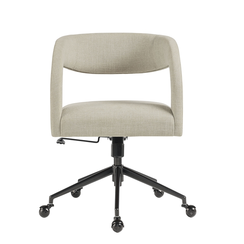 Modway Pinnacle Slub Weave Fabric Office Chair w/Rollerball Casters in Linen