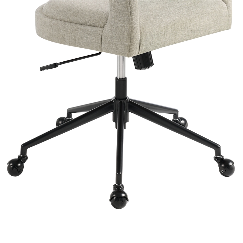 Modway Pinnacle Slub Weave Fabric Office Chair w/Rollerball Casters in Linen