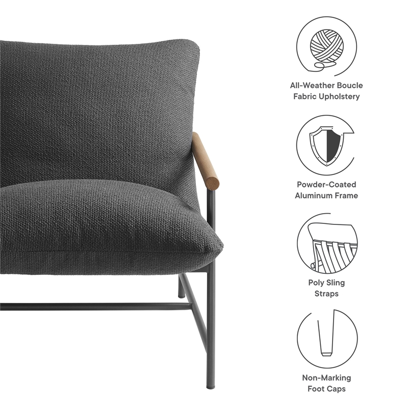 Raya Sling Lounge Chair in Charcoal
