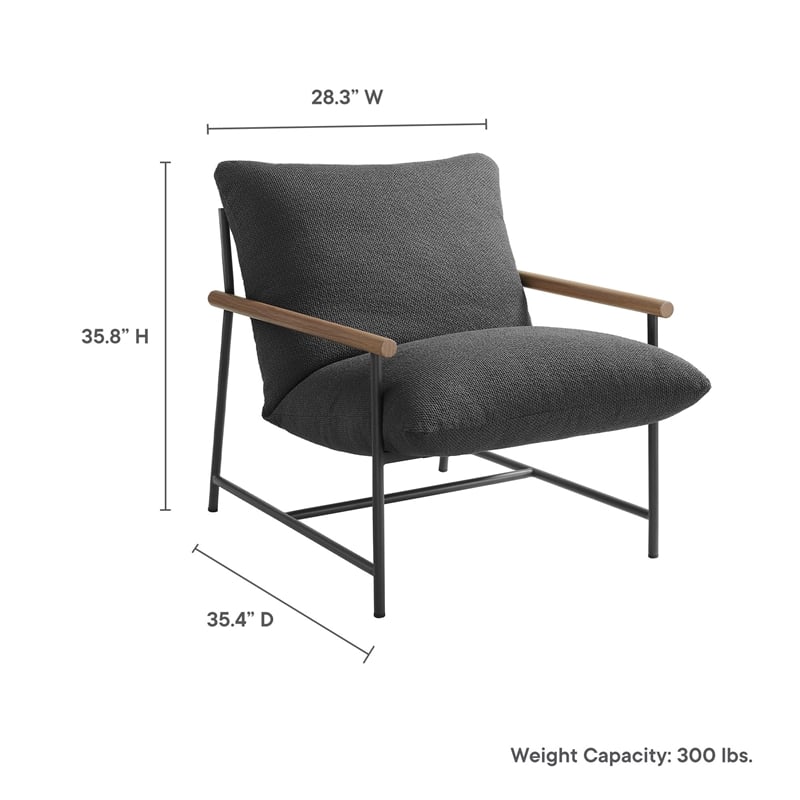 Raya Sling Lounge Chair in Charcoal