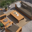 Modway Tahoe 5-Piece Acacia Wood Outdoor Patio Set in Natural Cocoa