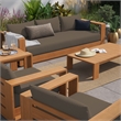 Modway Tahoe 5-Piece Acacia Wood Outdoor Patio Set in Natural Cocoa