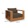 Modway Tahoe 5-Piece Acacia Wood Outdoor Patio Set in Natural Cocoa
