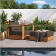 Tahoe 2-Piece Armchair and Ottoman Set in Natural Cocoa