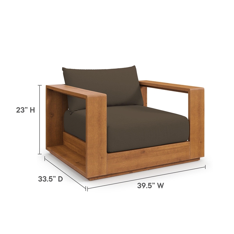 Tahoe 2-Piece Armchair and Ottoman Set in Natural Cocoa